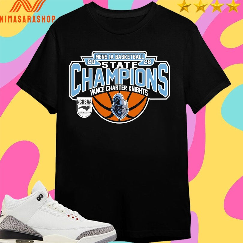 NCHSAA Men’s 1A Basketball State Champions Vance Charter Knights 2026 Shirts