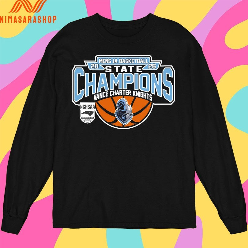 NCHSAA Men’s 1A Basketball State Champions Vance Charter Knights 2026 Shirts