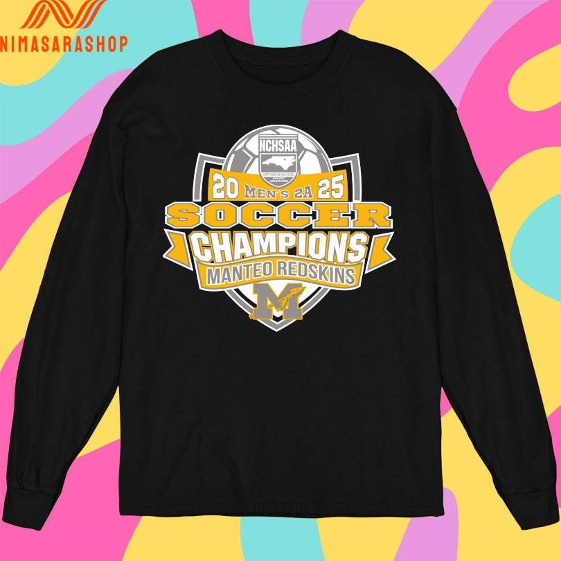 NCHSAA Men’s 2A 2025 Soccer Champions Manteo Redskins Shirts