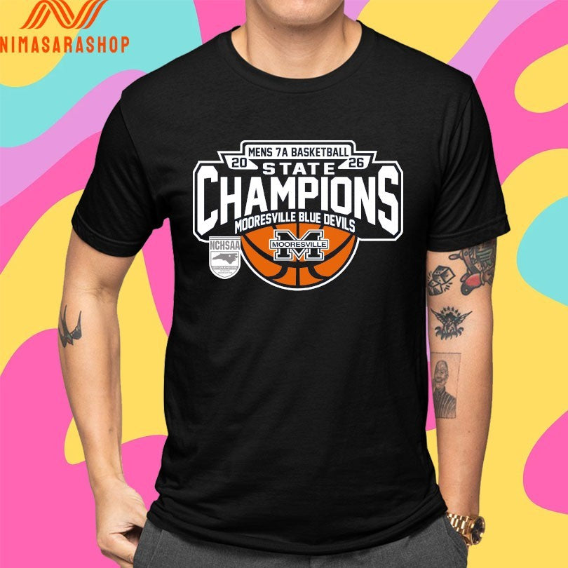 NCHSAA Men’s 7a Basketball State Champions Mooresville Blue Devils 2026 Shirts