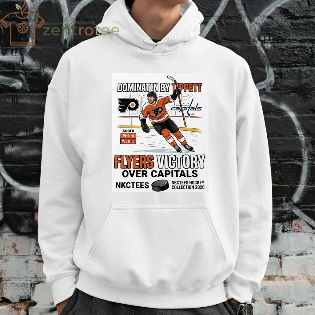 NKCTEES Owen Tippett Flyers vs Capitals 2026 Victory Graphic T-Shirt – White