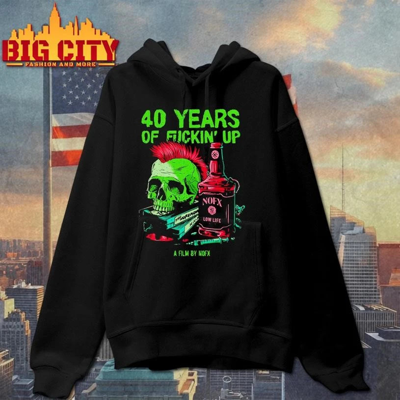 NOFX 2026 Bottle Skull 40 Years Of Fuckin Up Movie Shirt