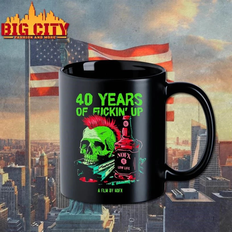 NOFX 2026 Bottle Skull 40 Years Of Fuckin Up Movie Shirt