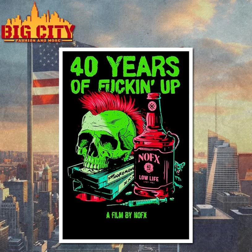 NOFX 40 Years Of Funkin’ Up Film Bottle Skull Shirt