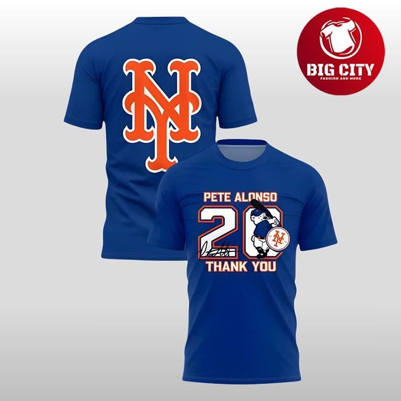 NY Mets Thank You Pete Alonso 20 Two Sided Shirt