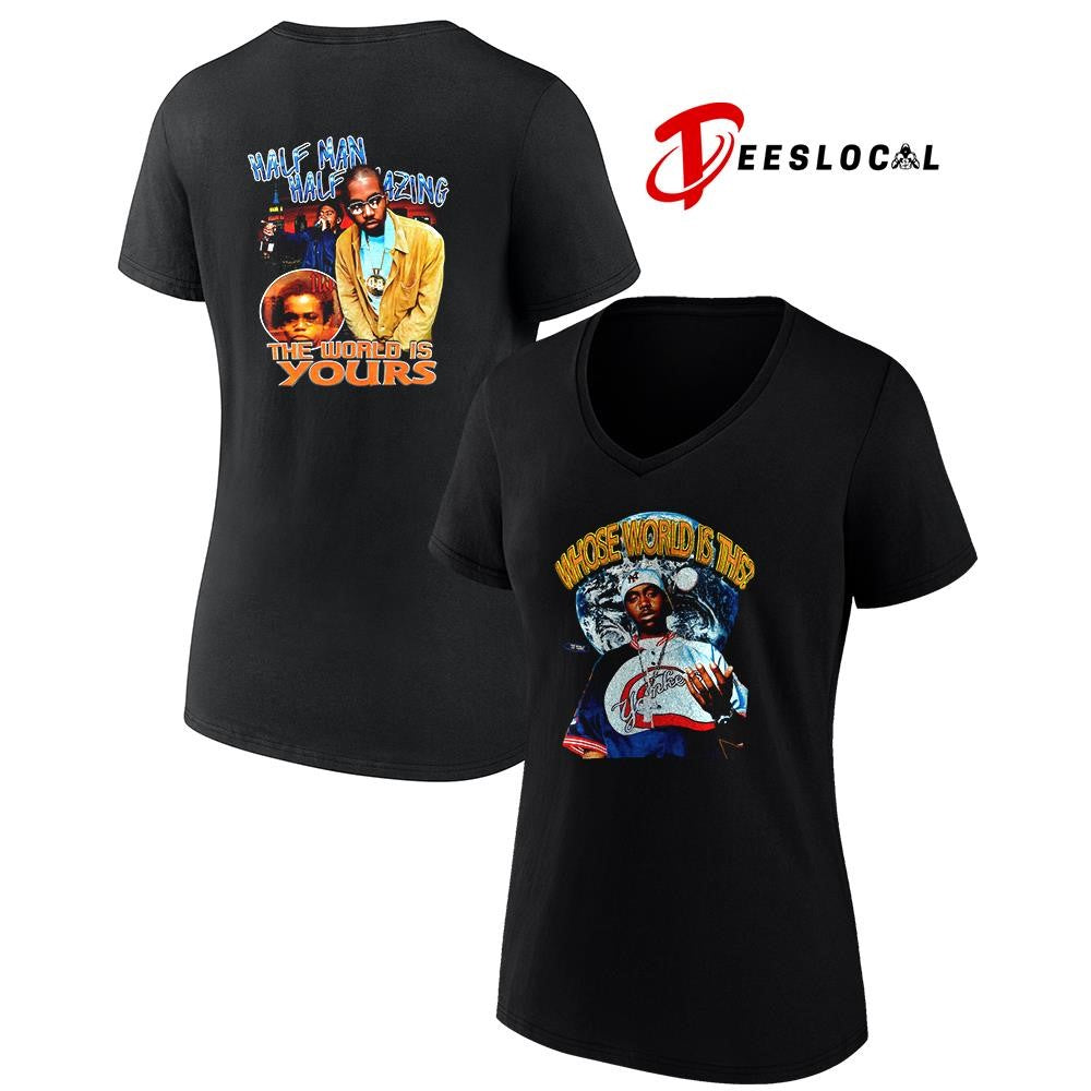 Nas Washed whose world is this half man half amazing the world is yours graphic shirt