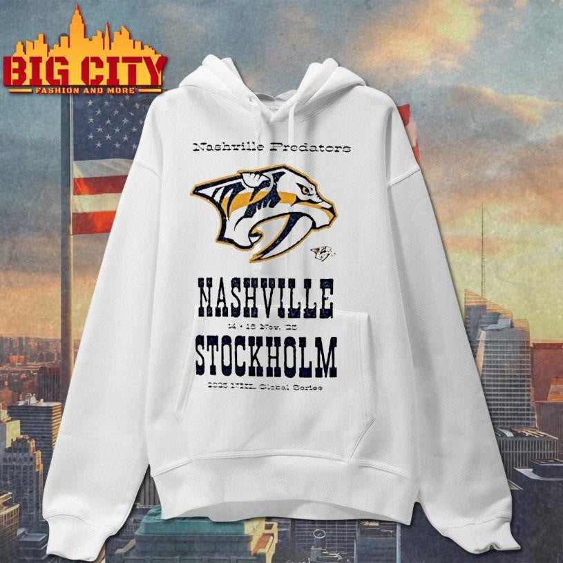 Nashville Predators 2025 Nhl Global Series Hometown To Stockholm Shirt