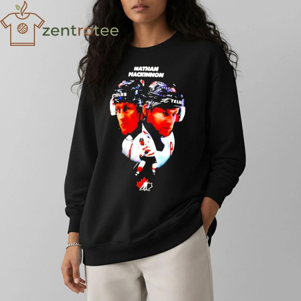 Nathan Mackinnon Canada Ice Hockey Player Collage tee