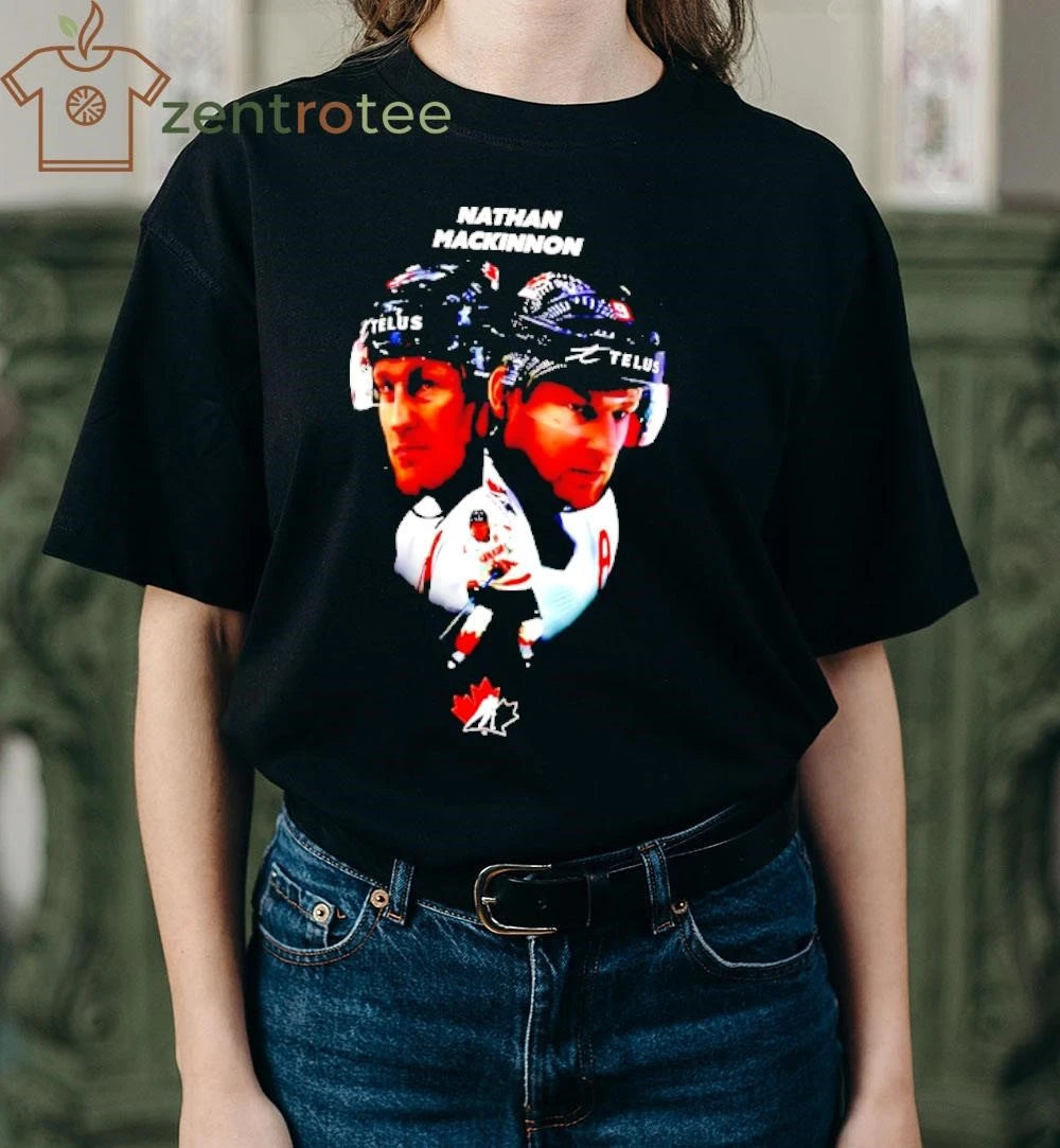 Nathan Mackinnon Canada Ice Hockey Player Collage tee