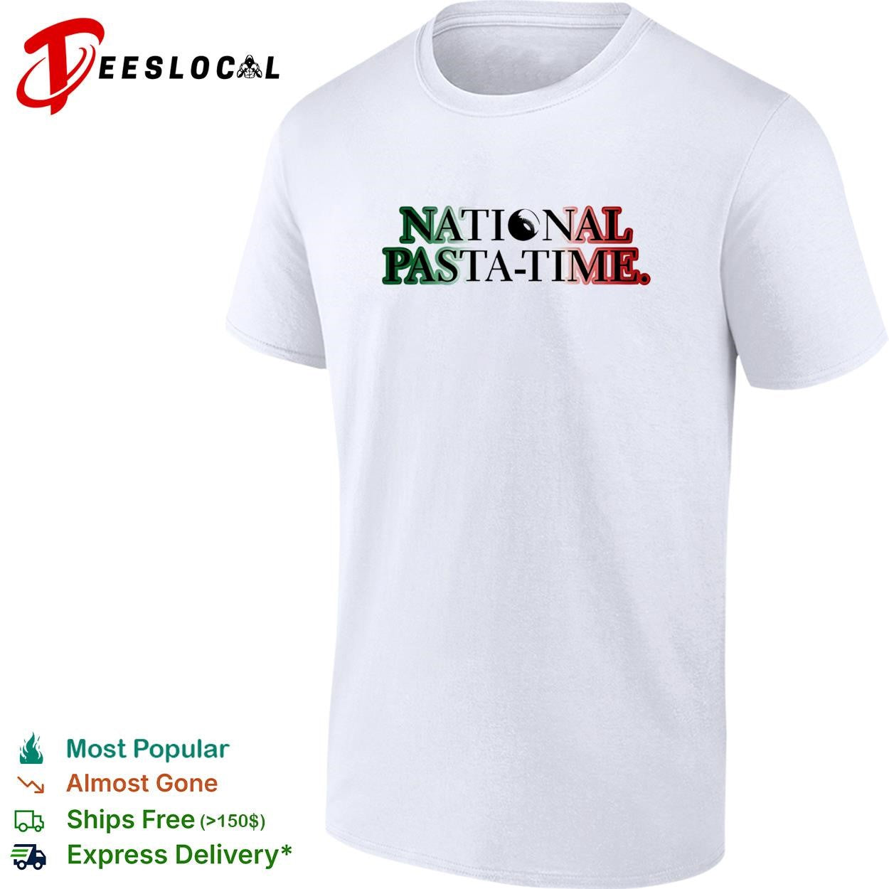 Nation pasta time simple Italy flag pattern shirt