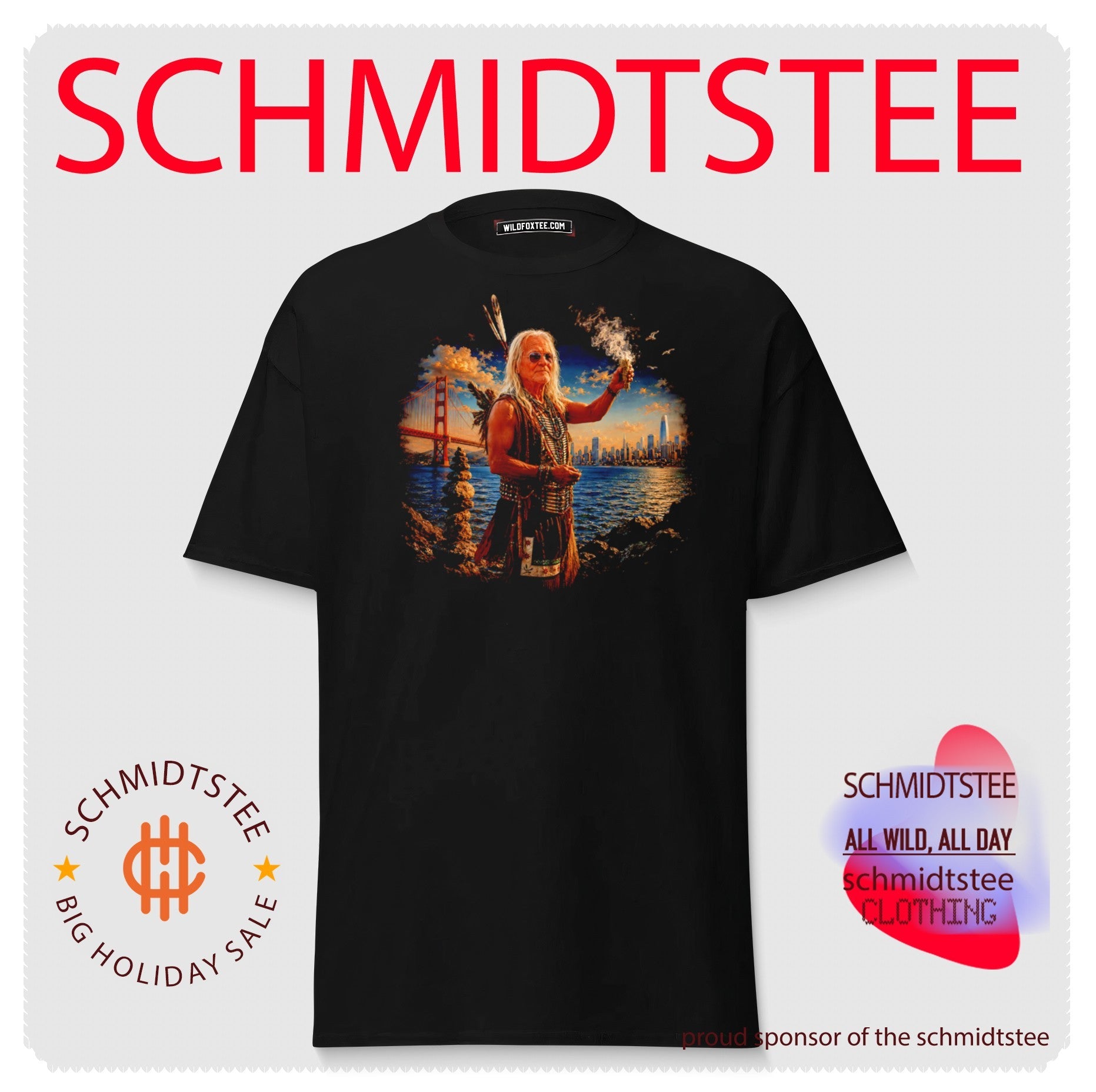 Native American Elder Smudging with Sage at Golden Gate Bridge shirt