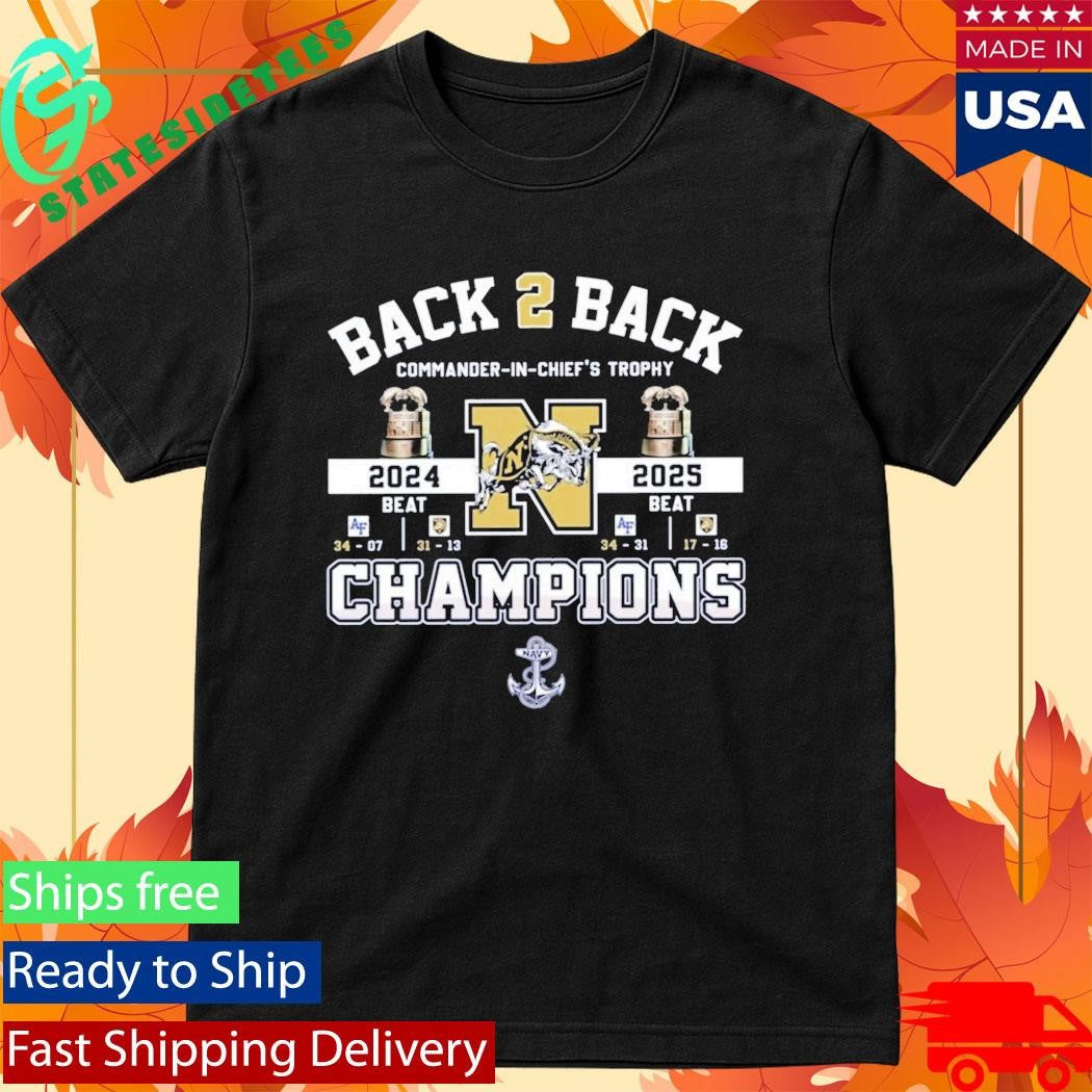Navy Midshipmen 2024 2025 Commander in Chief’s Trophy Champions Shirt