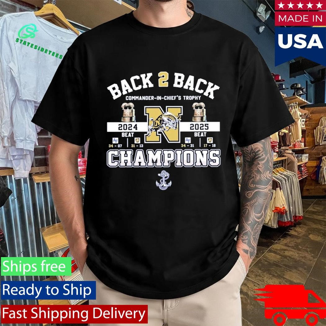 Navy Midshipmen 2024 2025 Commander in Chief’s Trophy Champions Shirt