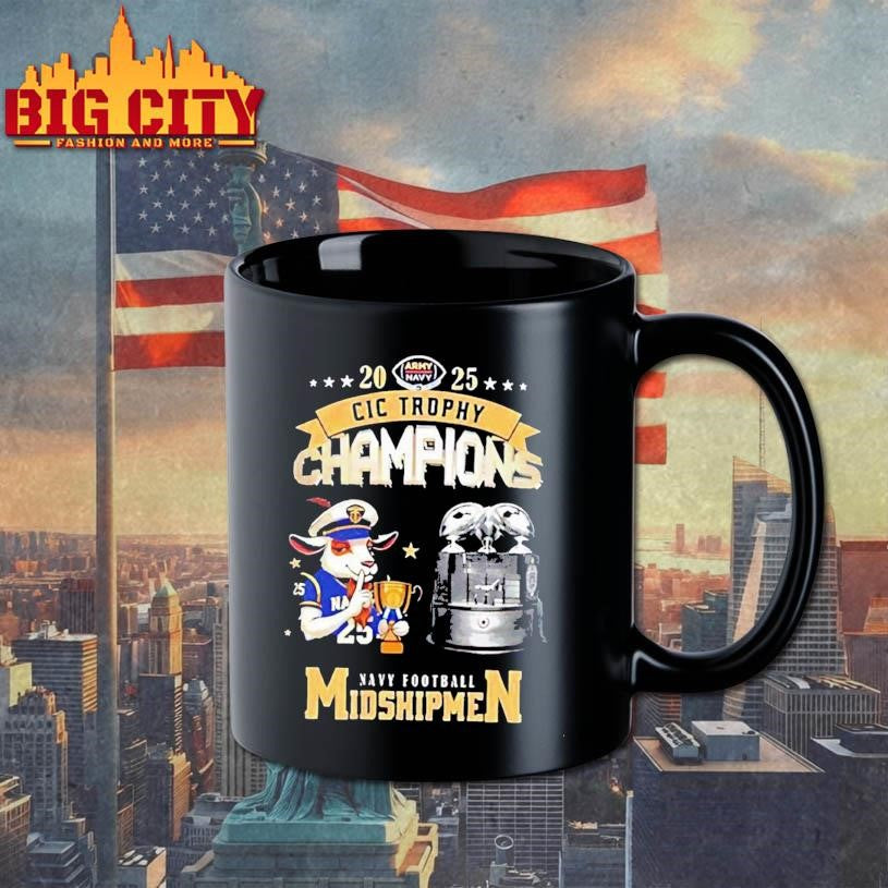 Navy Midshipmen 2025 CIC Trophy Champions Mascot Shirt