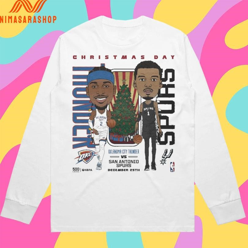 Nba Christmas Day Match Up Oklahoma City Thunder Vs San Antonio Spurs December 25th 2025 Shirts