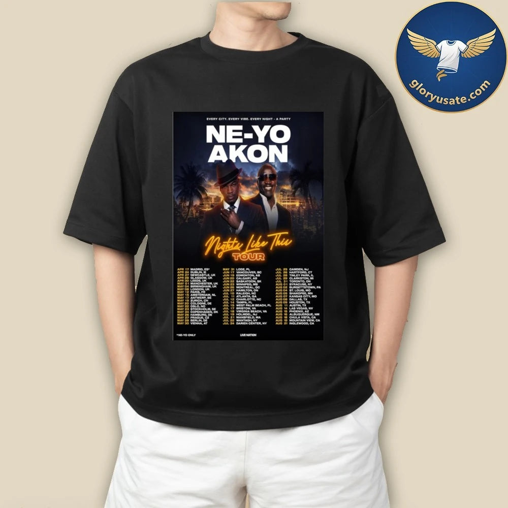 Ne-Yo Akon Nights Like This Tour 2026 Poster Shirt