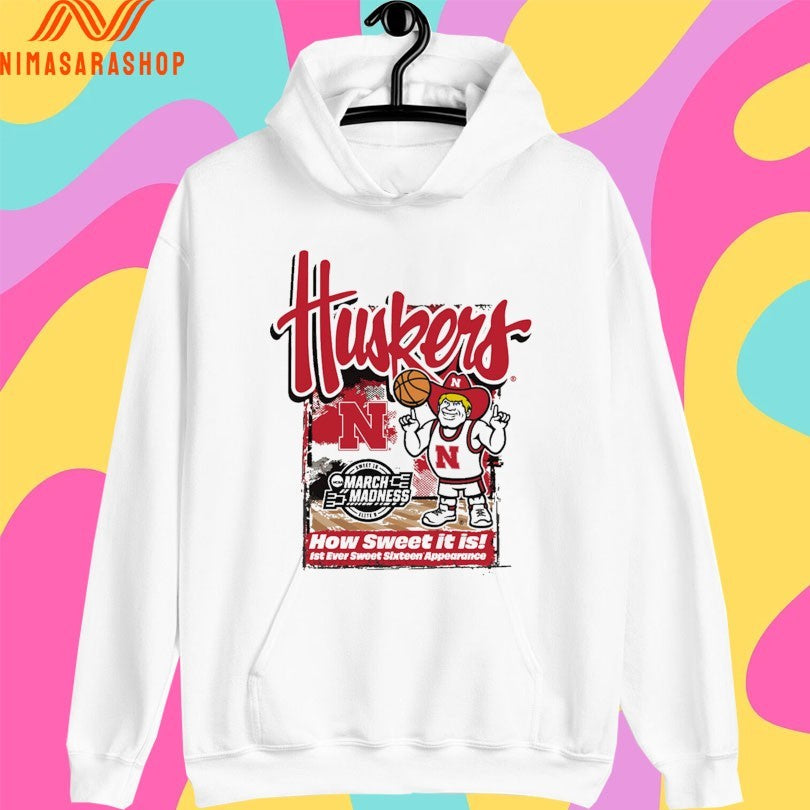 Nebraska Cornhuskers Men’s Basketball March Madness How Sweet It Is 1st Ever Sweet Sixteen Appearance Shirts