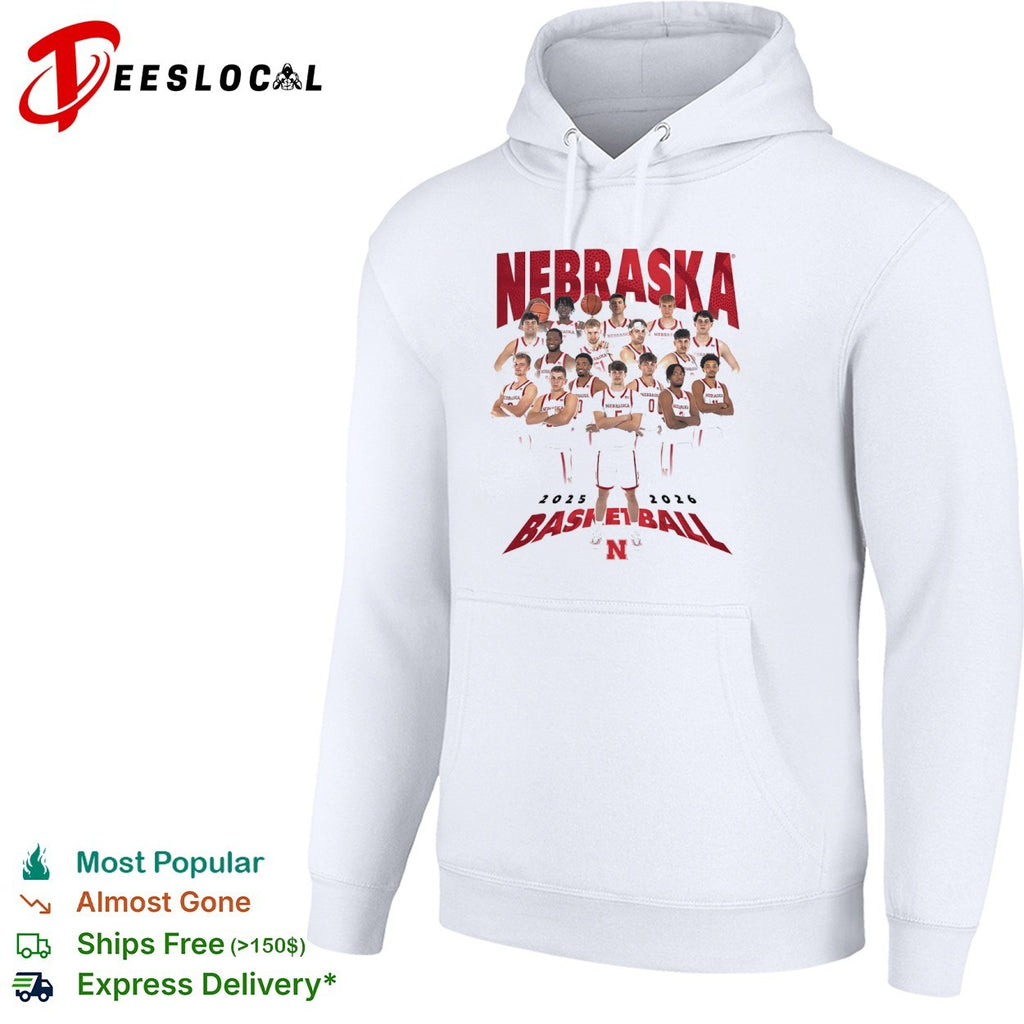 Nebraska Huskers 2025 2026 Basketball Team Shirt