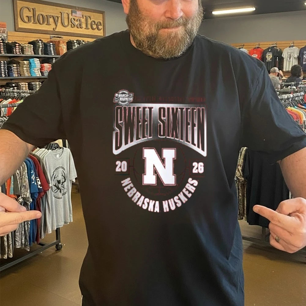 Nebraska Huskers 2026 NCAA Men’s Basketball Tournament March Madness Sweet 16 T-Shirt