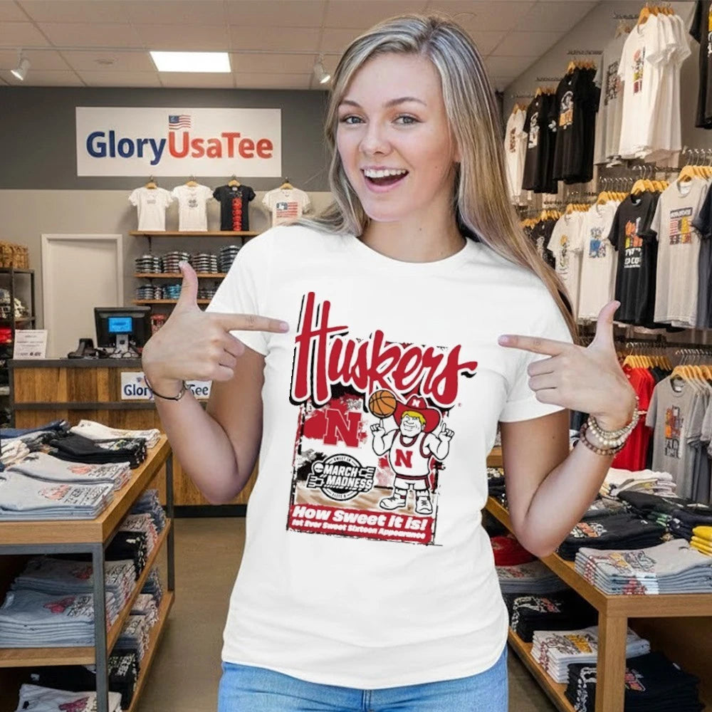 Nebraska M IVORY 2026 NCAA March Madness First Ever Sweet 16 SS TEE MENS BASKETBALL Shirt