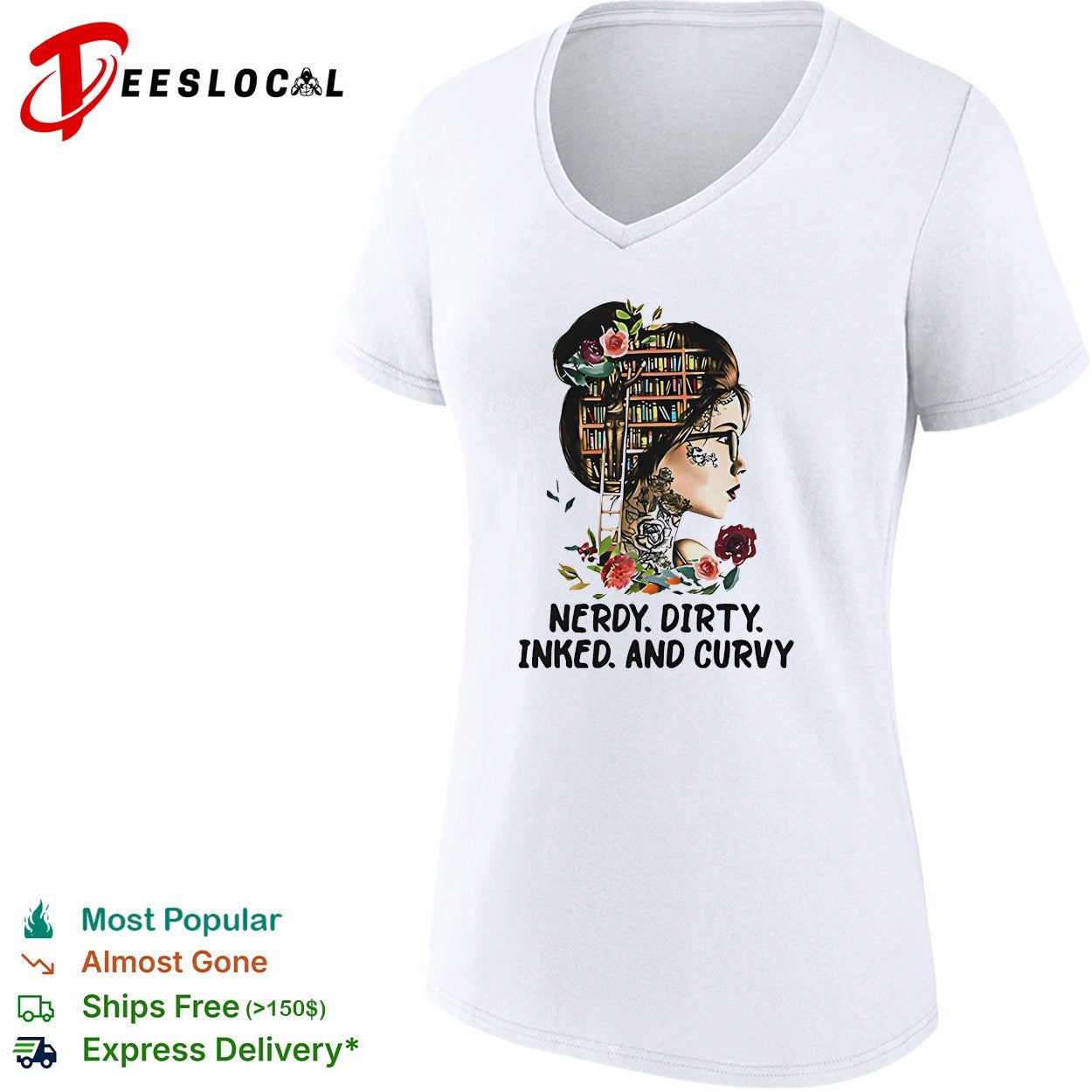 Nerdy dirty inked and curvy woman shirt