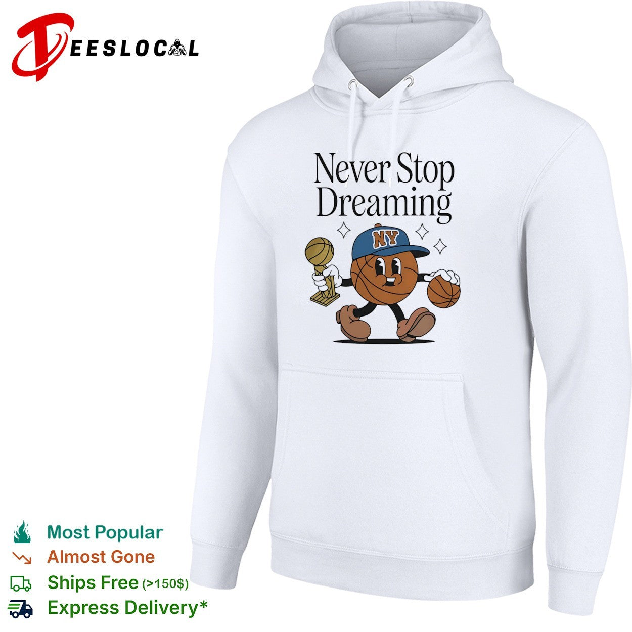 Never Stop Dreaming New York Knicks Basketball Trophy Champions League Player shirt