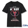 Never Underestimate A Nurse And Loves Texas Rangers Nurse Appreciation 2026 MLB Night shirt