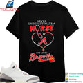 Never Underestimate A Nurse Who Understands Baseball And Loves Atlanta Braves Stethoscope T-shirts