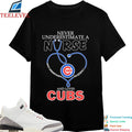 Never Underestimate A Nurse Who Understands Baseball And Loves Chicago Cubs Stethoscope T-shirts