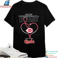 Never Underestimate A Nurse Who Understands Baseball And Loves Cincinnati Reds Stethoscope T-shirts