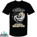 Never Underestimate A Woman Who Understands Football And Loves Collingwood Magpies Diamond Heart T-shirts
