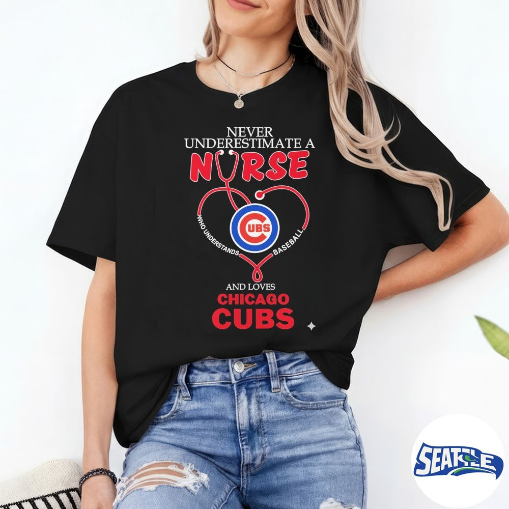 Never Underestimate Nurse Chicago Cubs Honor The Loves 2026 MLB shirt