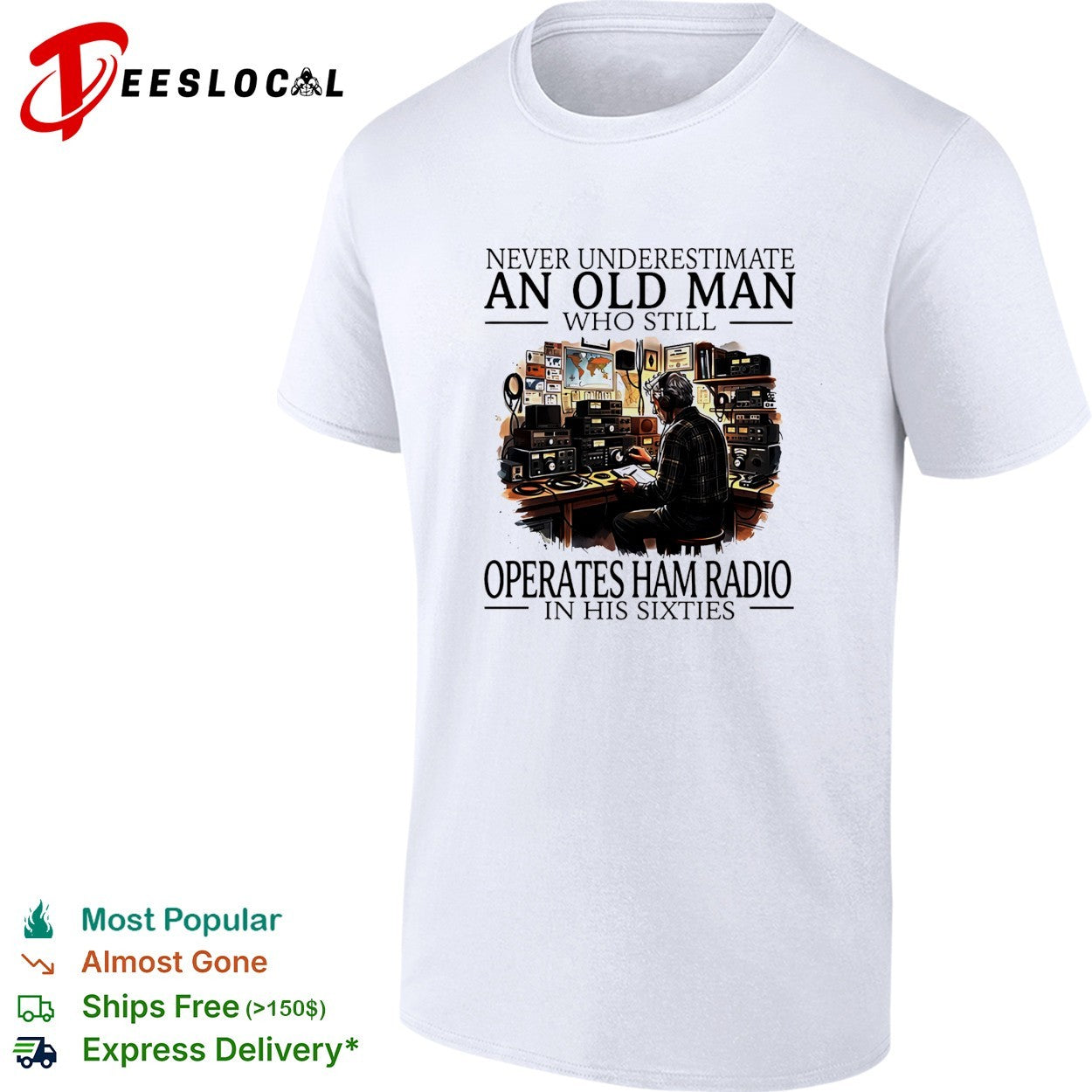 Never underestimate an old man who still operates ham radio in his sixties vintage shirt