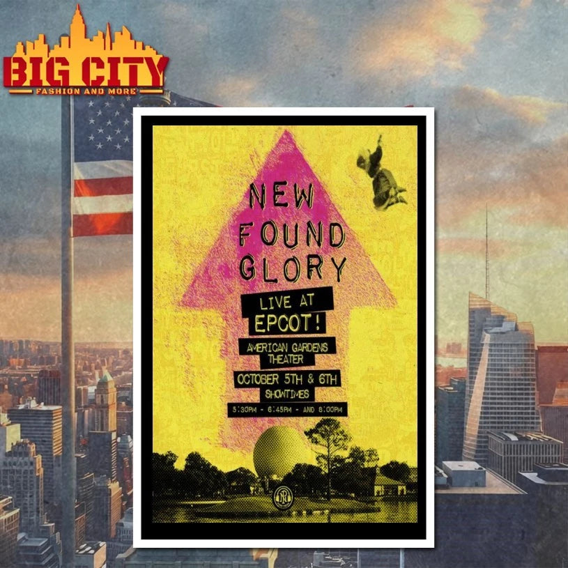 New Found Glory Oct 5-6 2025 Concert America Gardens Theatre Orlando, FL Poster shirts