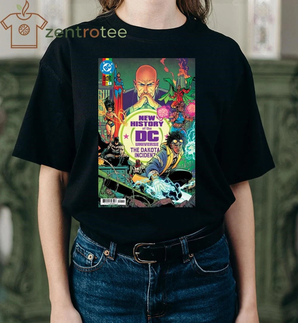New History of the DC Universe The Dakota Incident tee