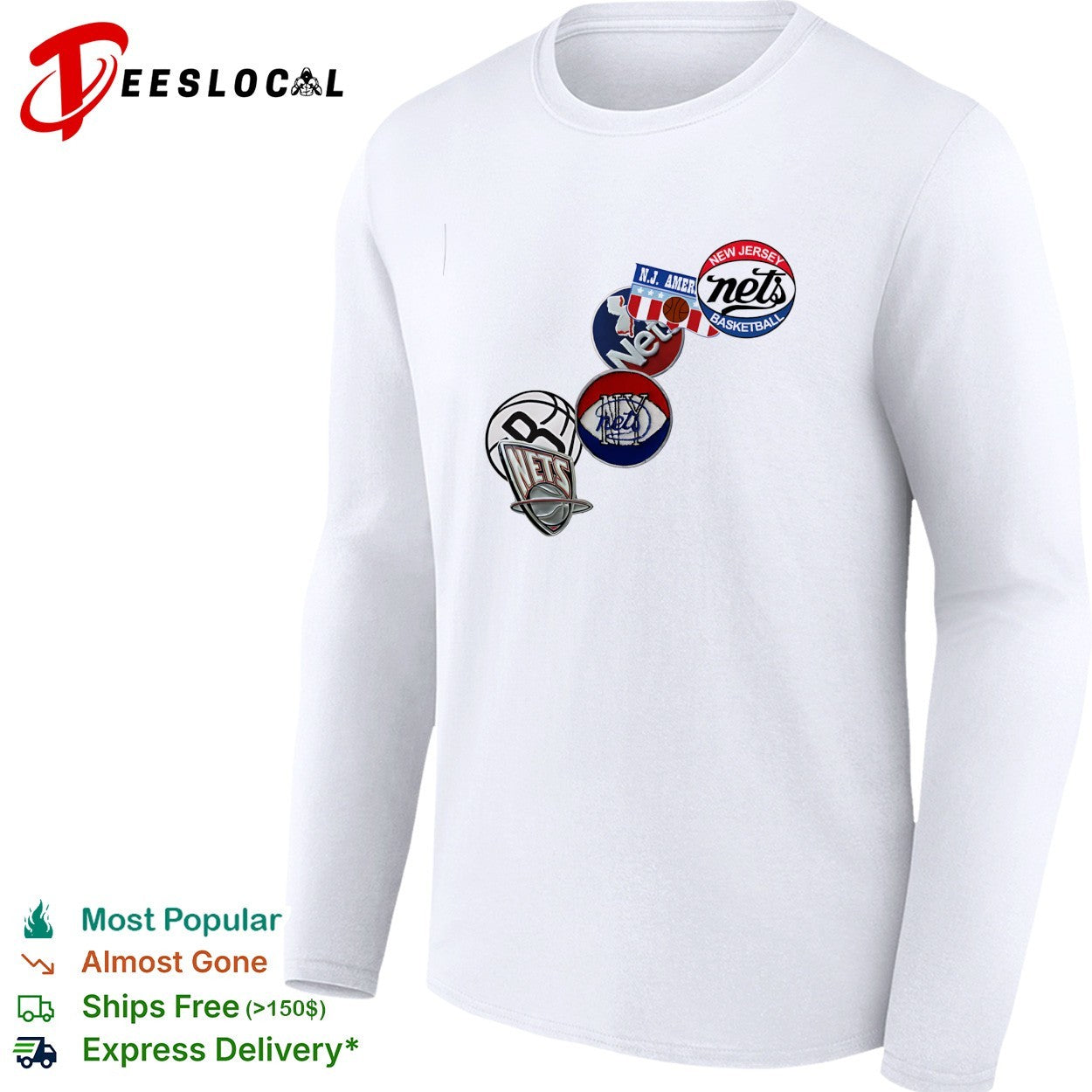 New Jersey Nets vintage logo patches shirt