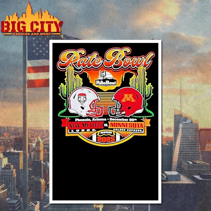 New Mexico Lobos Vs Minnesota Golden Gophers Rate Bowl 2025 Helmet Matchup Shirt