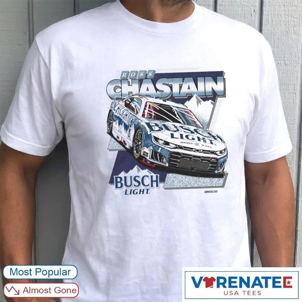New Ross Chastain Busch Light Brewed In USA Nascar shirt