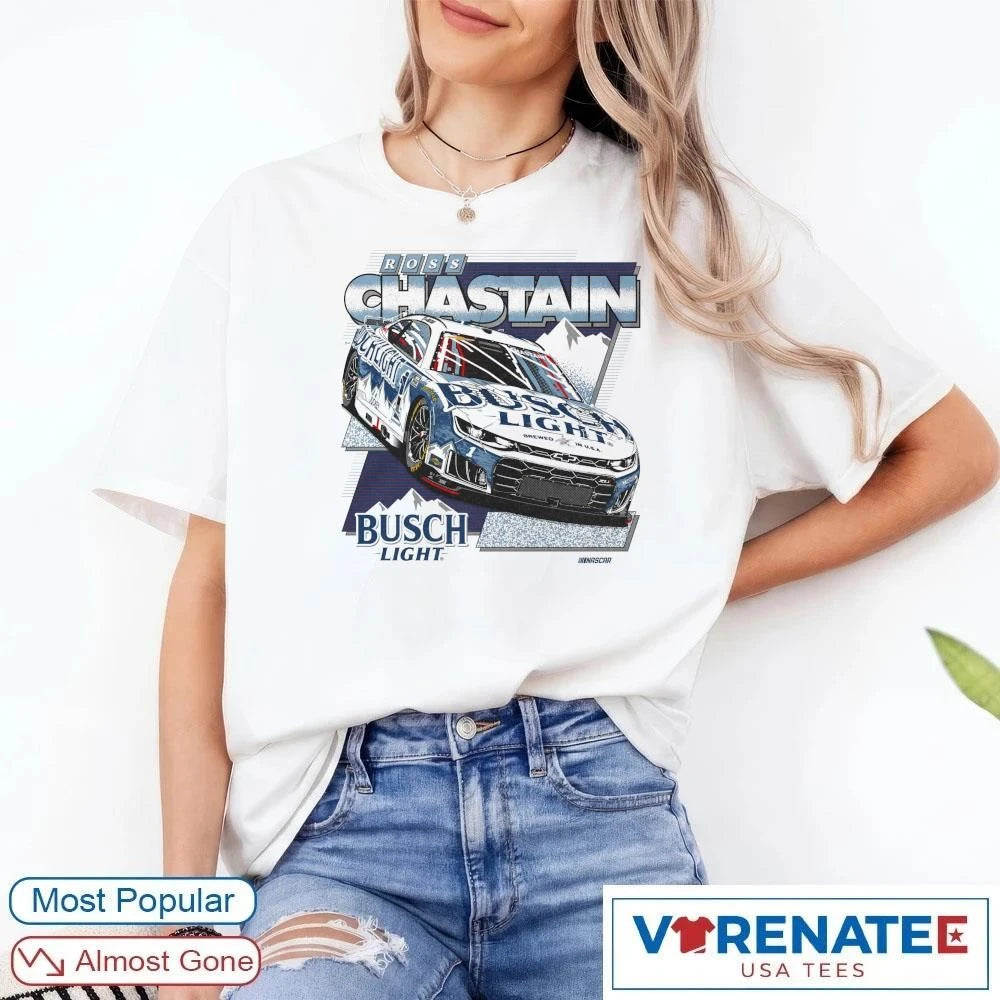 New Ross Chastain Busch Light Brewed In USA Nascar shirt