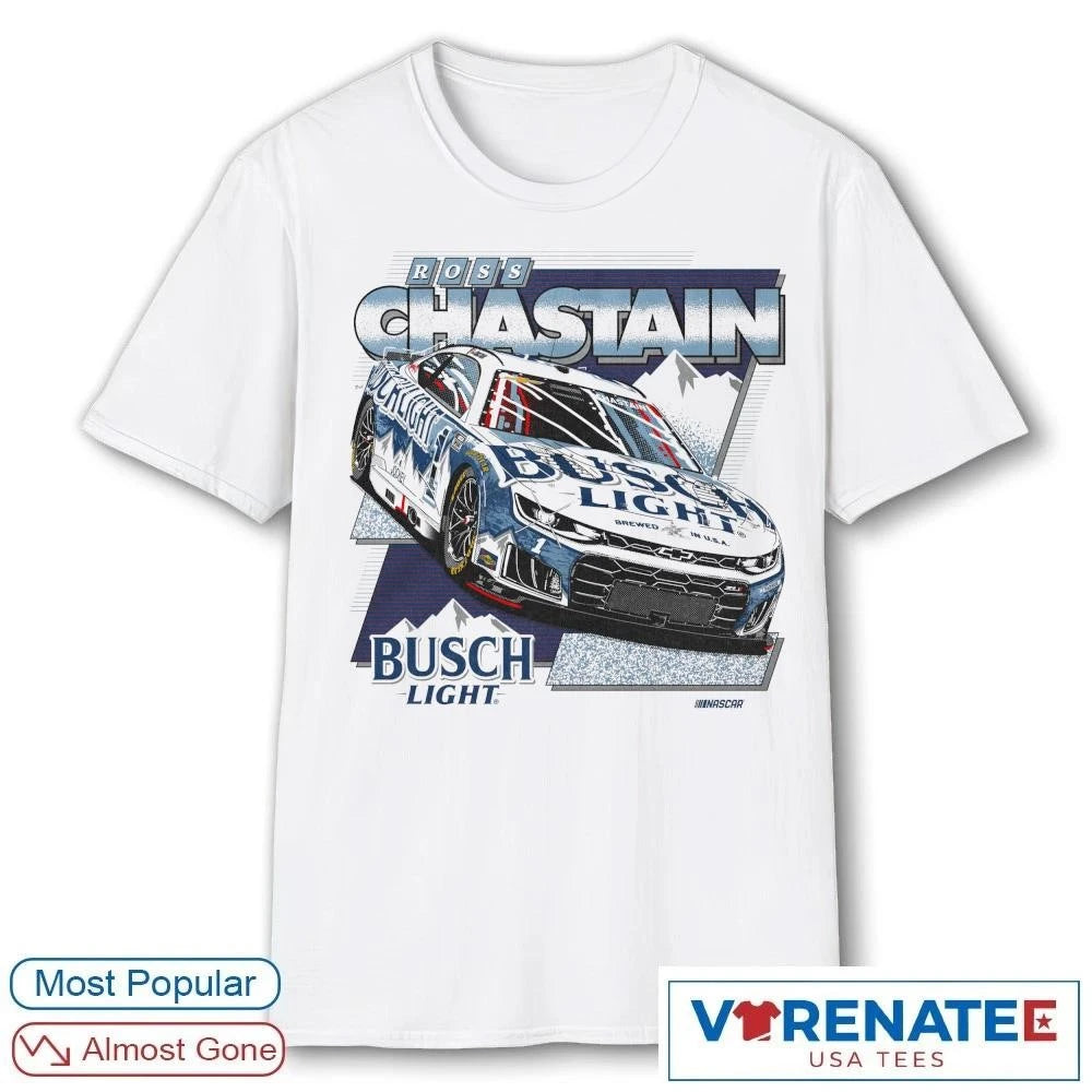 New Ross Chastain Busch Light Brewed In USA Nascar shirt