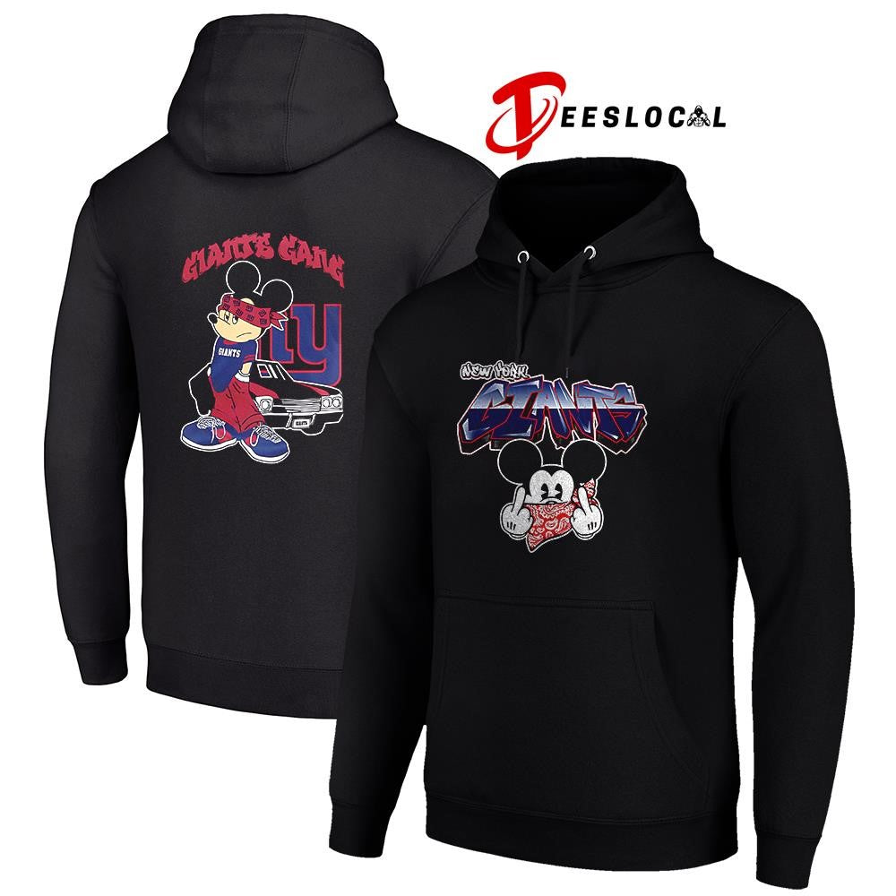 New York Giants x Gangsta Mickey Mouse middle finger shirt