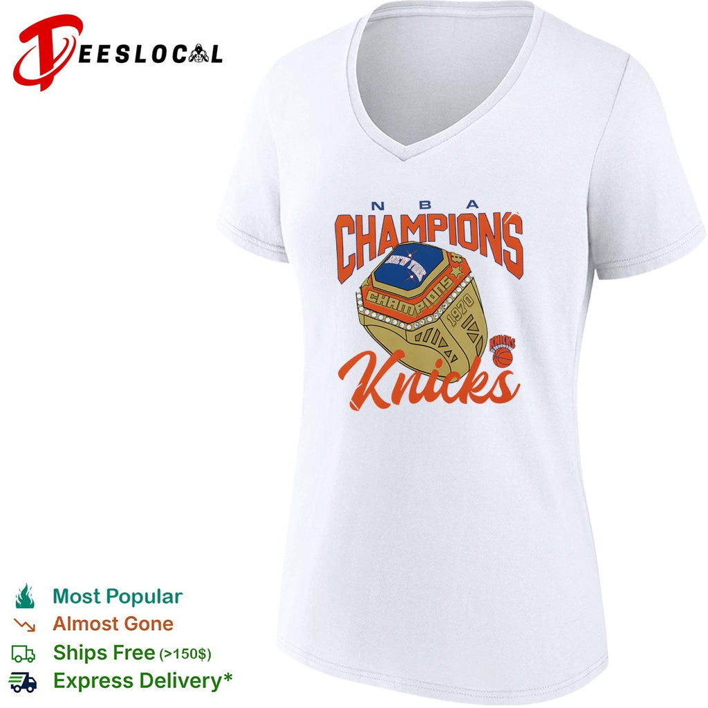 New York Knicks 1970 NBA Champions Ring Logo Print Basketball League Team shirt