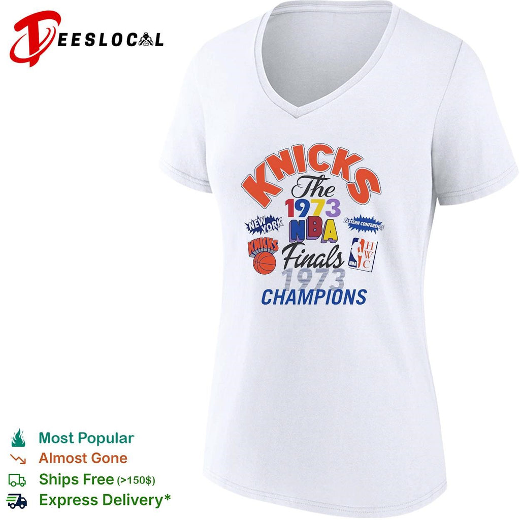 New York Knicks 1973 NBA finals champions multi badge collage shirt