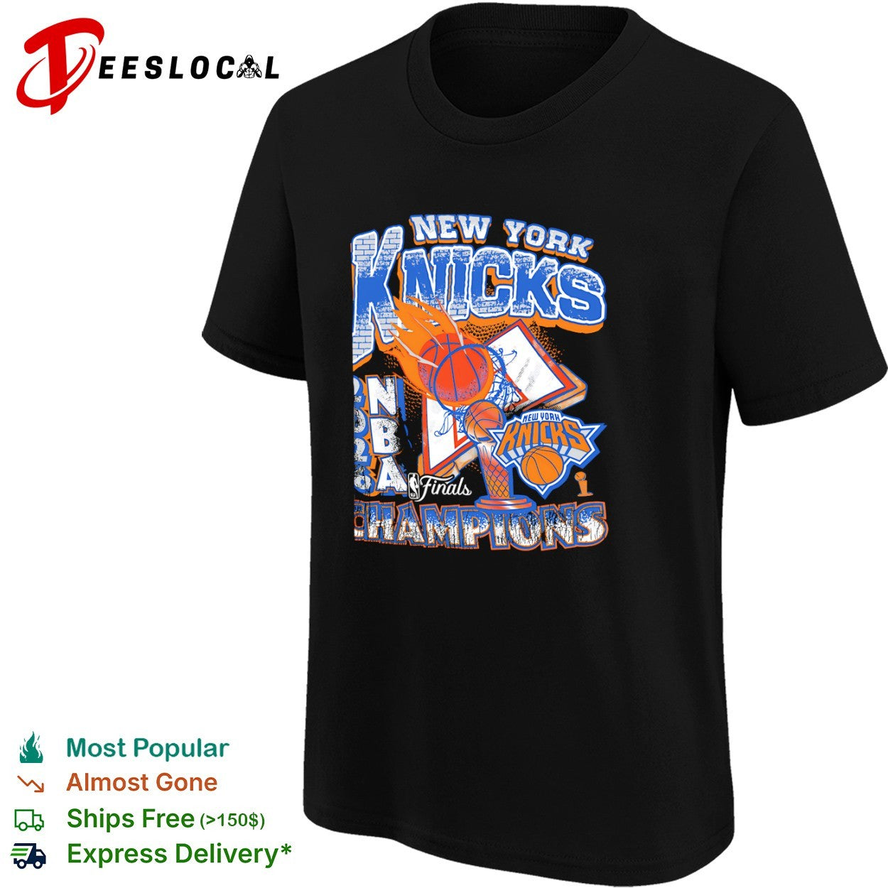 New York Knicks 2024 NBA Finals Champions basketball trophy shirt