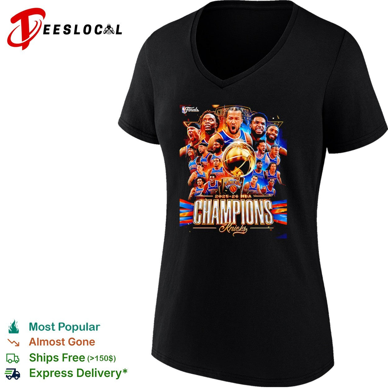 New York Knicks 2025 2026 NBA Champions team shirt