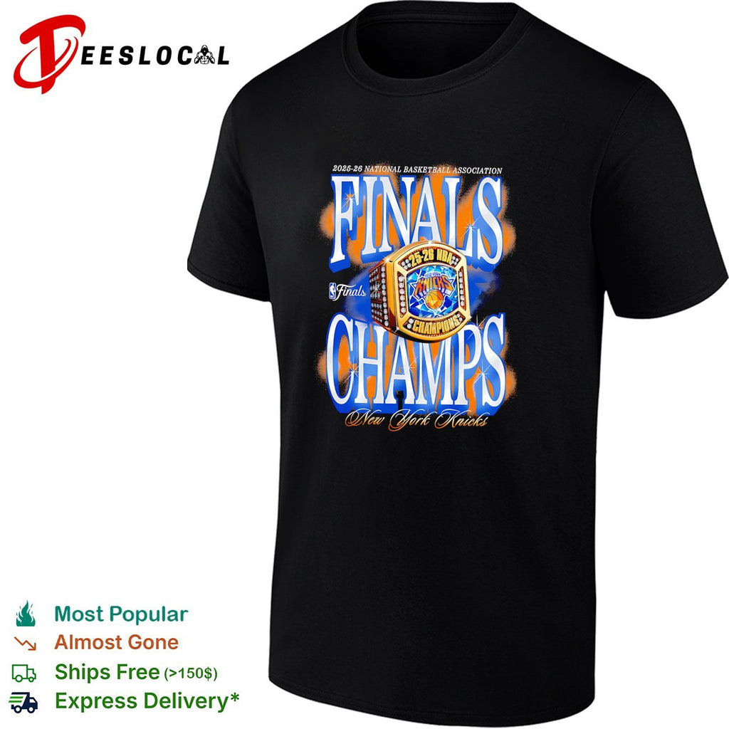 New York Knicks 2025-26 Finals Champs championship ring close-up art shirt