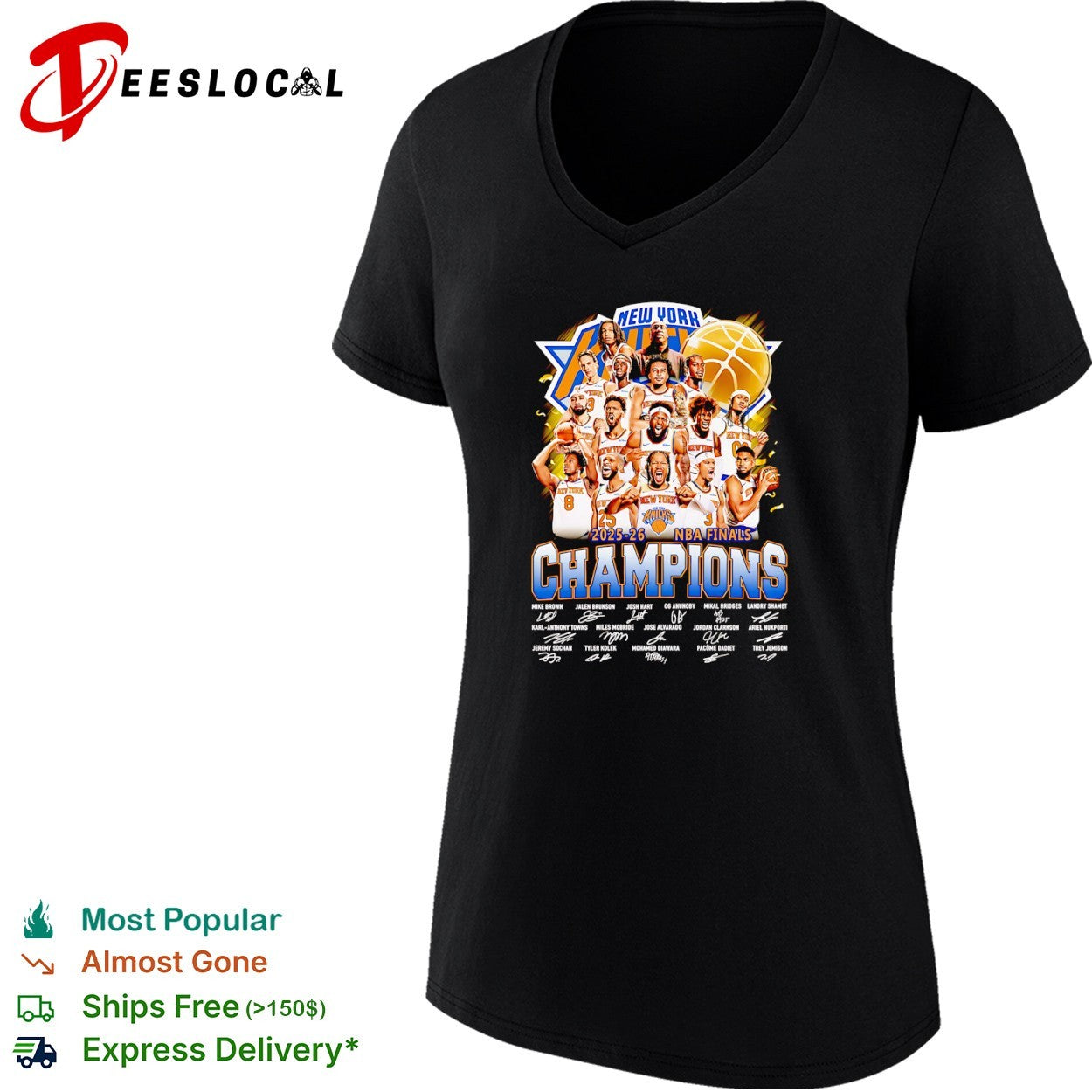 New York Knicks 2025 26 NBA Finals Champions signature shirt