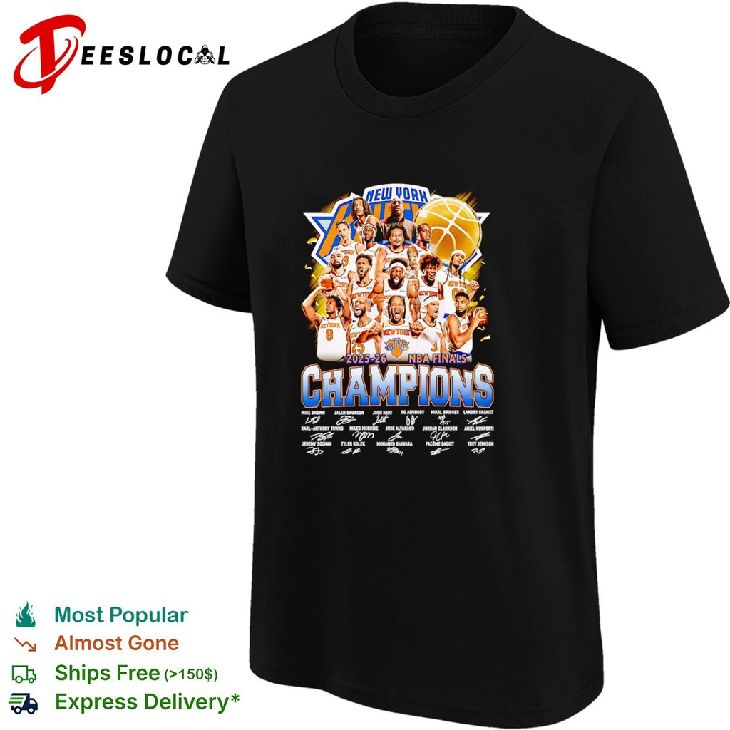 New York Knicks 2025 26 NBA Finals Champions signature shirt