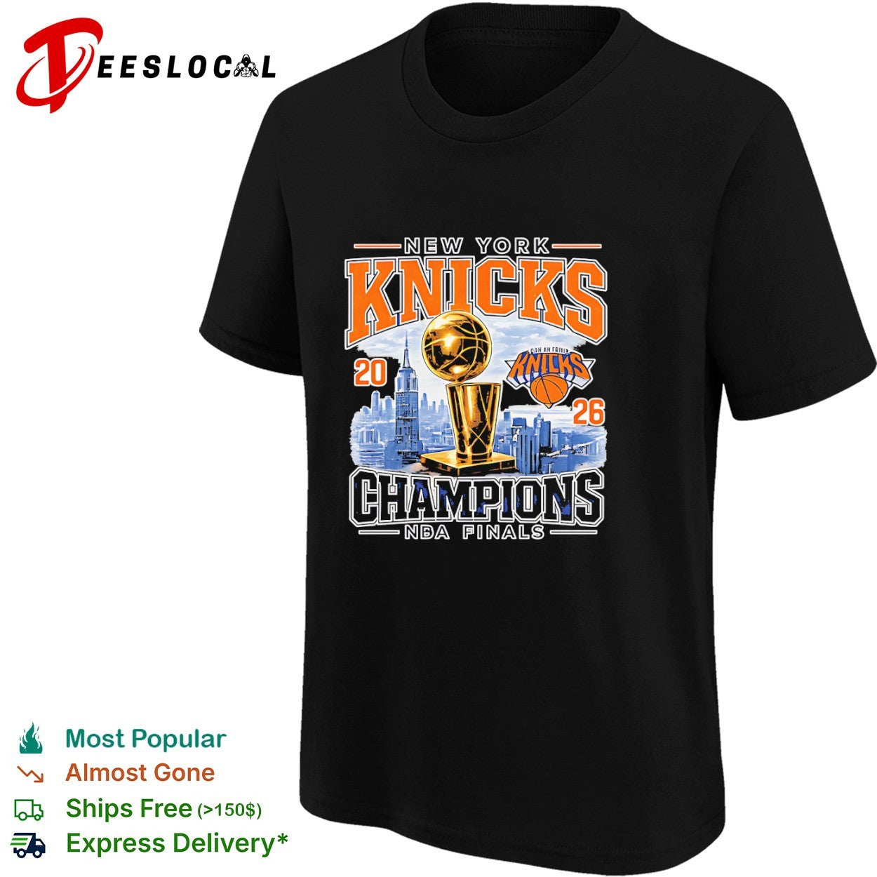 New York Knicks 2026 Champions NBA Finals Basketball Trophy Skyline Logo shirt