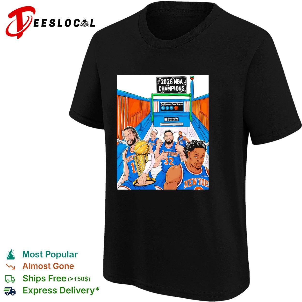 New York Knicks 2026 NBA Champions 34 Street shirt